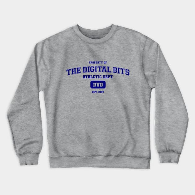 The Digital Bits DVD Athletics - Blue on Light Crewneck Sweatshirt by TheDigitalBits